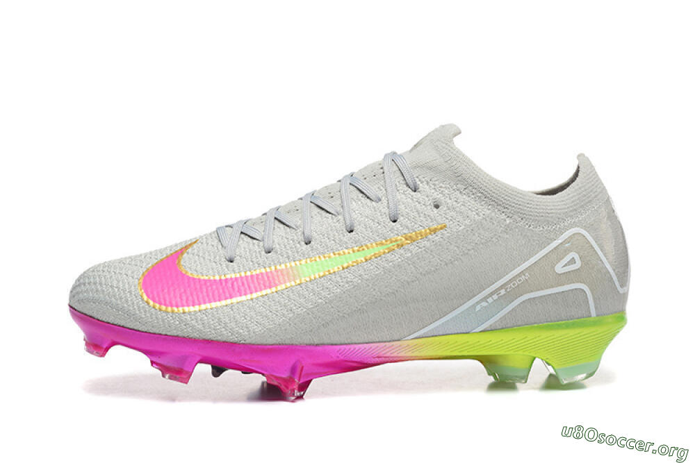 Nike Air Zoom Mercurial Vapor 16 Elite FG Football Boots - Gray/Neon Pink/Neon Green 3