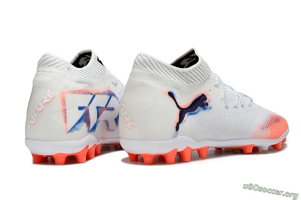 Puma Future 8 Ultimate MG Football Boots - White/Coral Blaze/Black 6