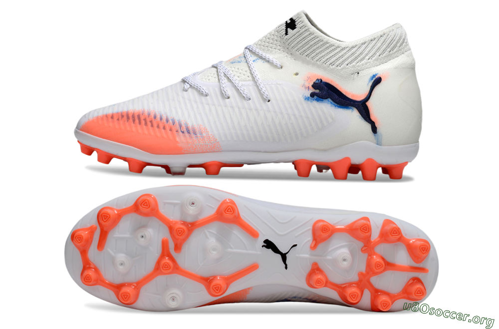 Puma Future 8 Ultimate MG Football Boots - White/Coral Blaze/Black 1