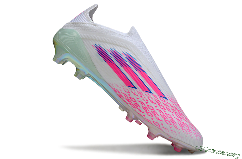 Adidas F50 Elite Laceless FG Football Boots - White/Pink Glow / Iridescent Finish 5