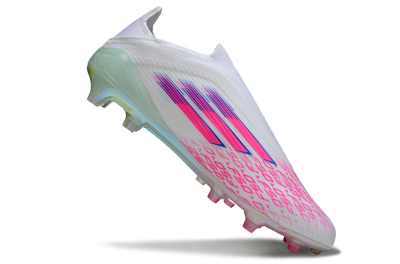 Adidas F50 Elite Laceless FG Football Boots - White/Pink Glow / Iridescent Finish