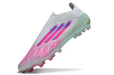 Adidas F50 Elite Laceless FG Football Boots - White/Pink Glow / Iridescent Finish