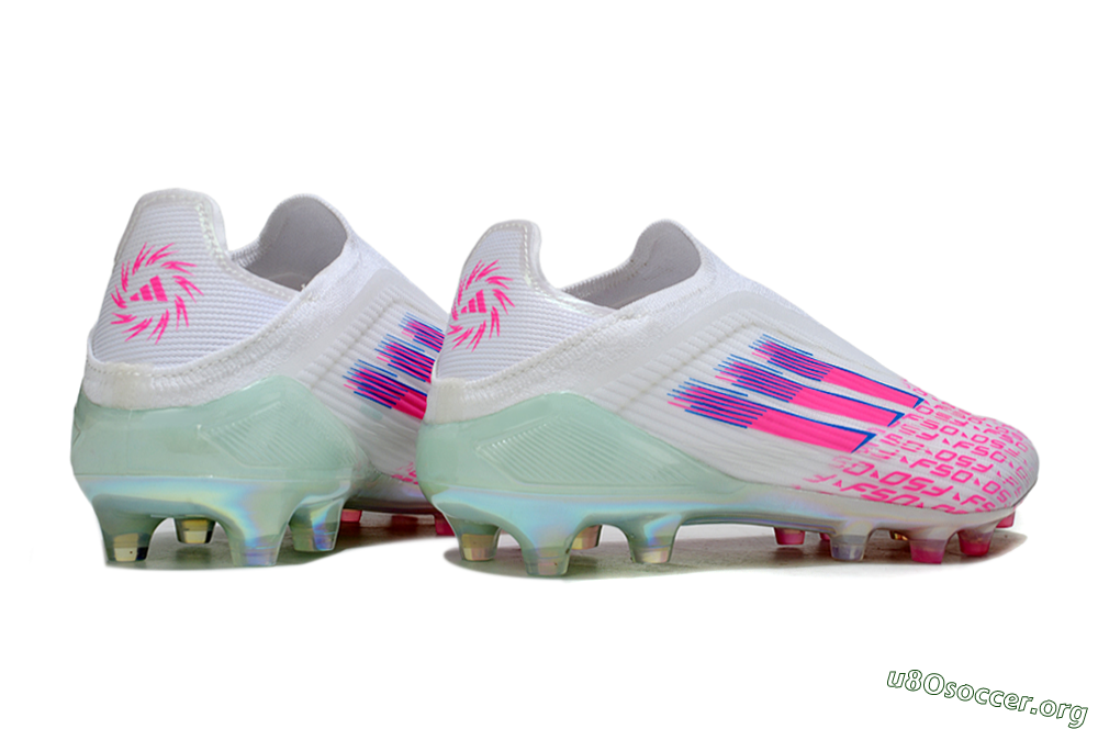 Adidas F50 Elite Laceless FG Football Boots - White/Pink Glow / Iridescent Finish 7