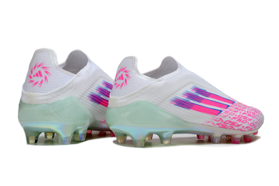 Adidas F50 Elite Laceless FG Football Boots - White/Pink Glow / Iridescent Finish