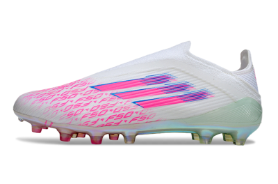 Adidas F50 Elite Laceless FG Football Boots - White/Pink Glow / Iridescent Finish