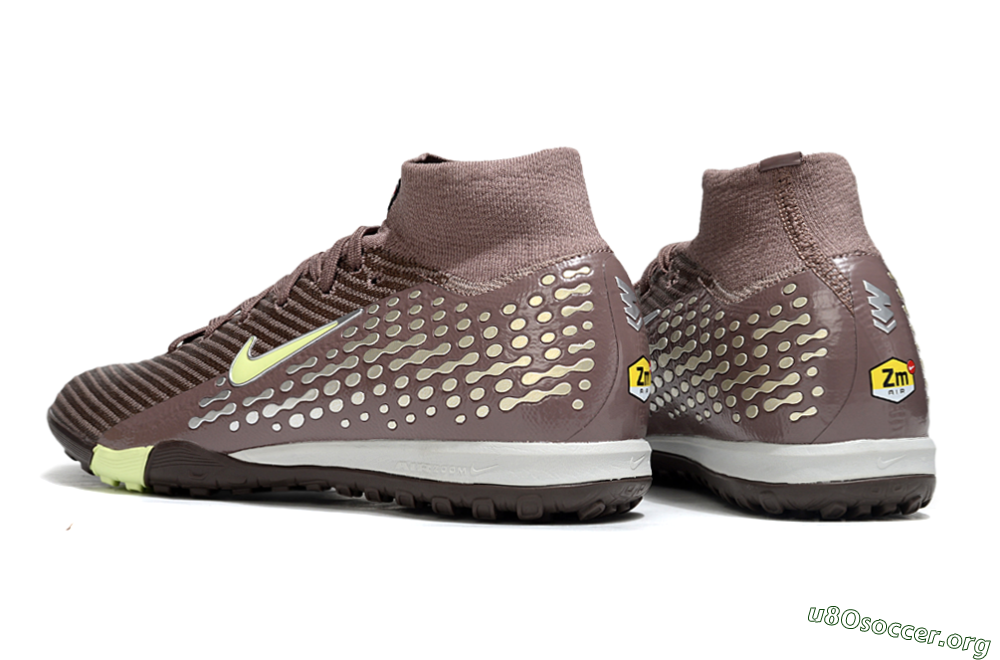 Nike Air Zoom Mercurial Superfly 10 Elite TF Football Shoes - Brown/Lime Green/Charcoal Grey 4