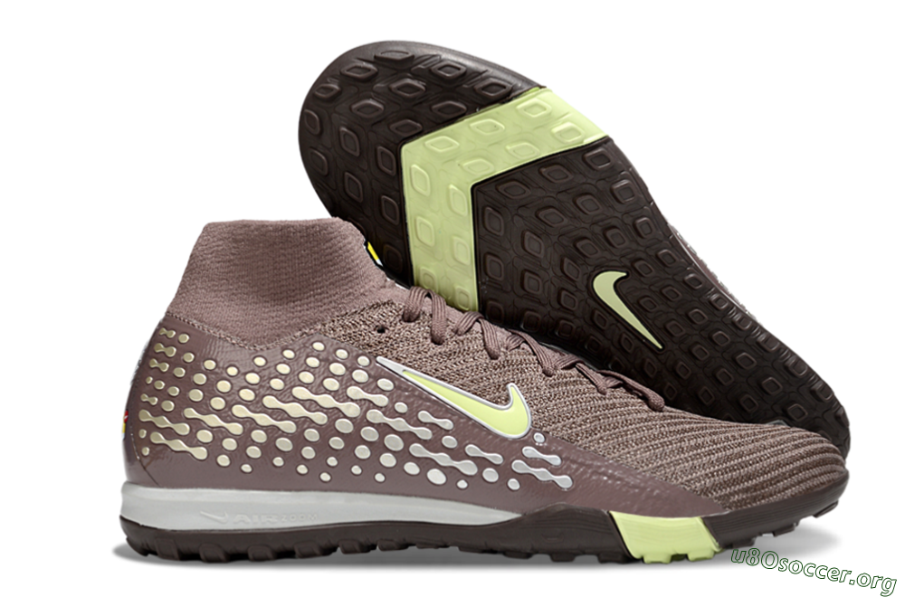 Nike Air Zoom Mercurial Superfly 10 Elite TF Football Shoes - Brown/Lime Green/Charcoal Grey 2