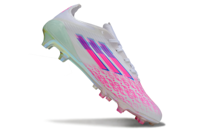 Adidas F50 Elite FG Football Boots - White/Neon Pink/Iridescent Blue