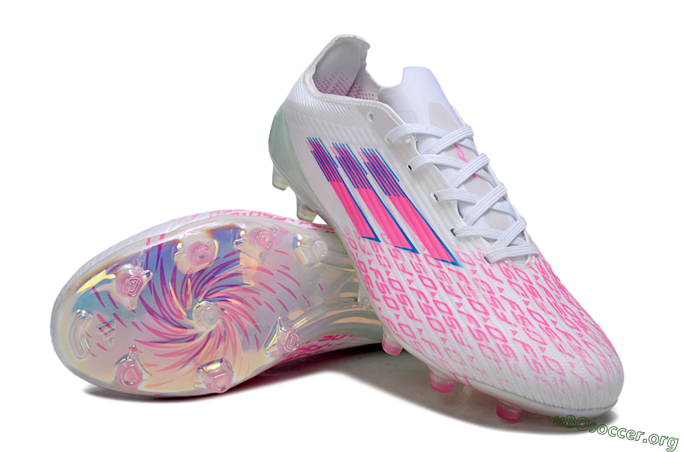 Adidas F50 Elite FG Football Boots - White/Neon Pink/Iridescent Blue 0