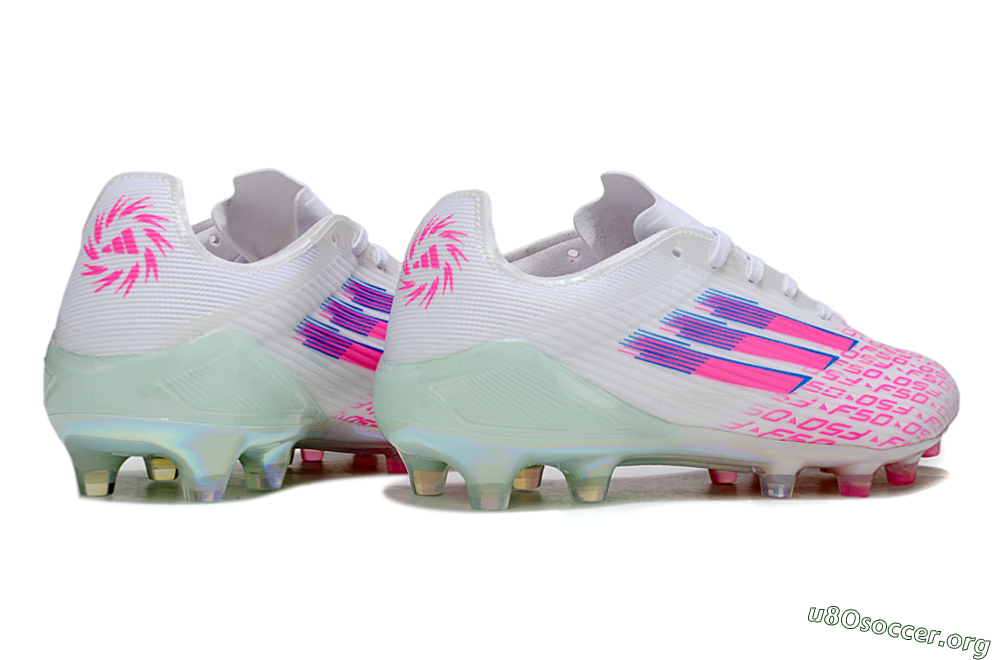 Adidas F50 Elite FG Football Boots - White/Neon Pink/Iridescent Blue 6