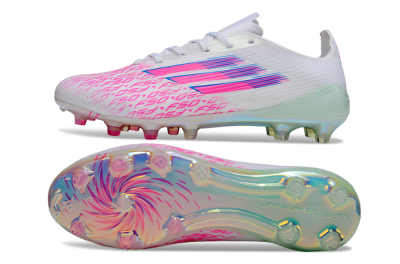 Adidas F50 Elite FG Football Boots - White/Neon Pink/Iridescent Blue