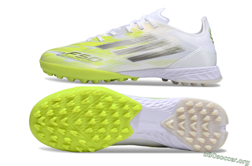 Adidas F50 Pro TF Football Shoes - White/Electric Yellow/Phantom Grey 1