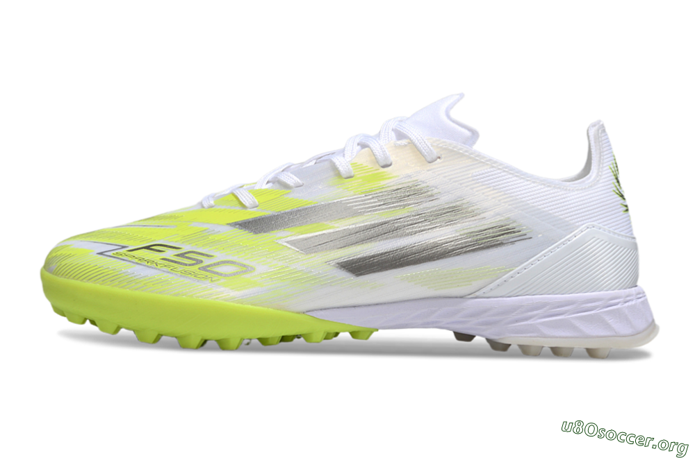 Adidas F50 Pro TF Football Shoes - White/Electric Yellow/Phantom Grey 3