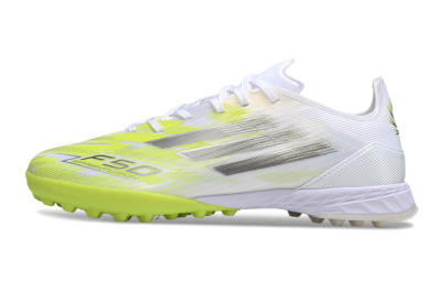 Adidas F50 Pro TF Football Shoes - White/Electric Yellow/Phantom Grey