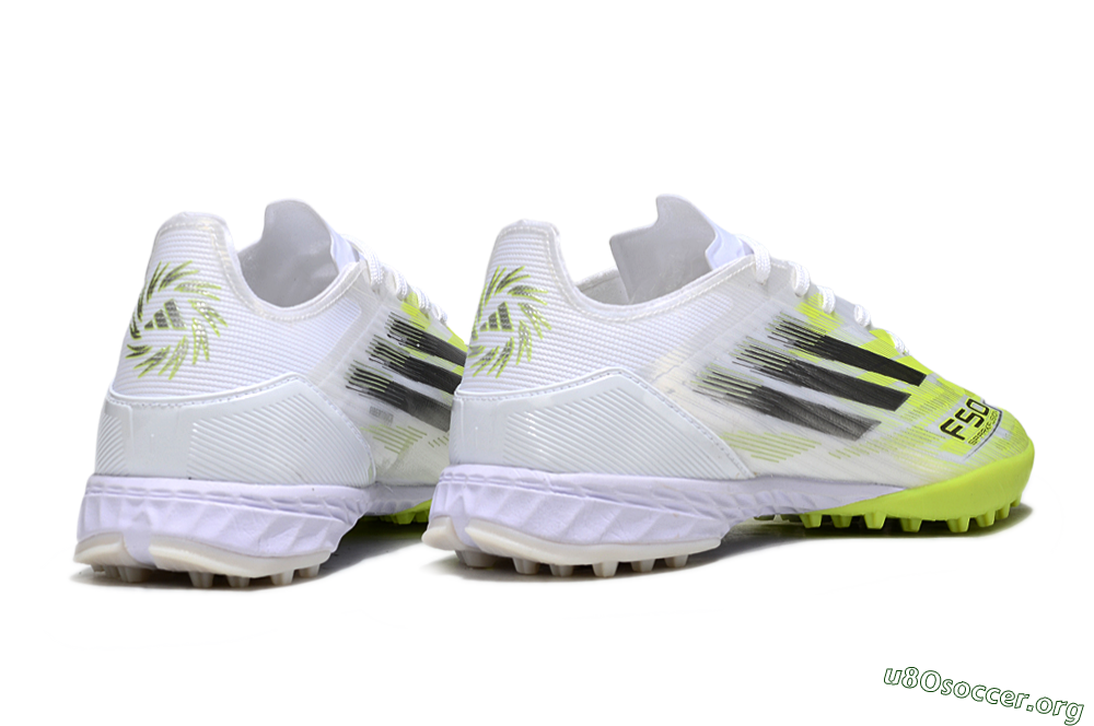 Adidas F50 Pro TF Football Shoes - White/Electric Yellow/Phantom Grey 6