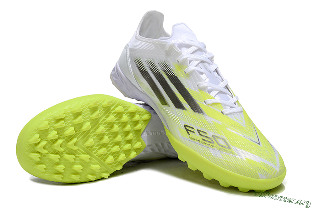 Adidas F50 Pro TF Football Shoes - White/Electric Yellow/Phantom Grey 0