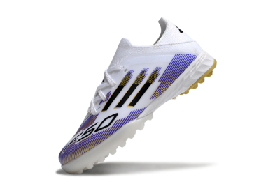 Adidas F50 Elite TF Football Shoes - White/Purple Dream/Gold Rush
