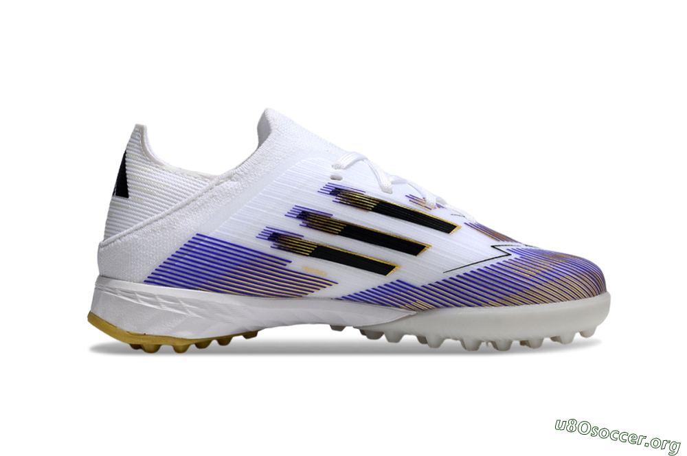 Adidas F50 Elite TF Football Shoes - White/Purple Dream/Gold Rush 5