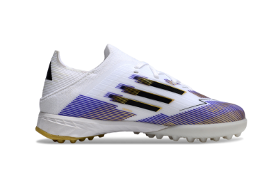 Adidas F50 Elite TF Football Shoes - White/Purple Dream/Gold Rush