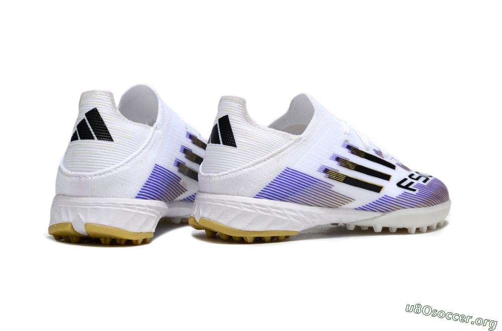 Adidas F50 Elite TF Football Shoes - White/Purple Dream/Gold Rush 6