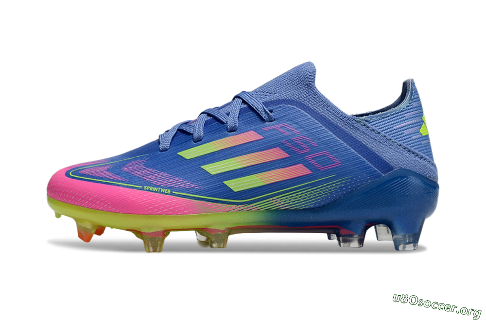 Adidas F50 Elite FG Football Boots - Blue/Neon Pink/Florescent Yellow 2
