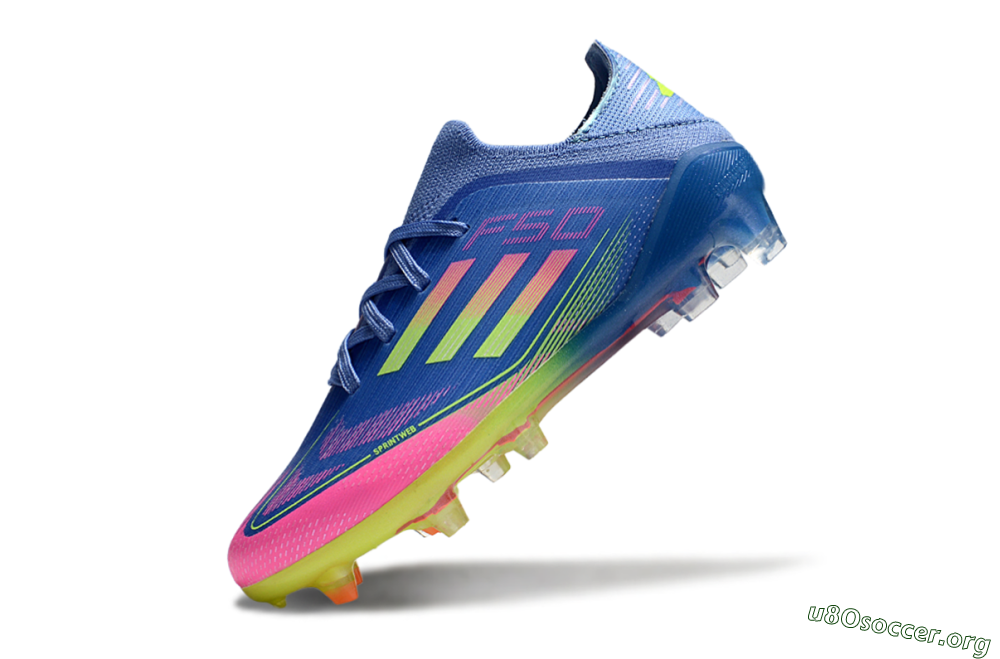 Adidas F50 Elite FG Football Boots - Blue/Neon Pink/Florescent Yellow 4