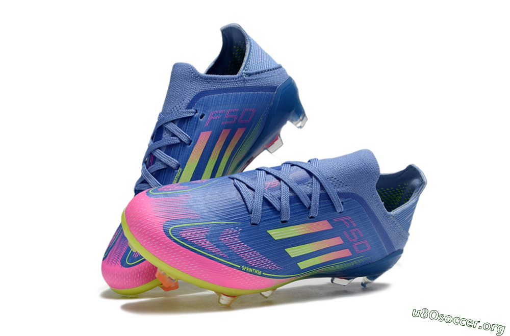 Adidas F50 Elite FG Football Boots - Blue/Neon Pink/Florescent Yellow 3