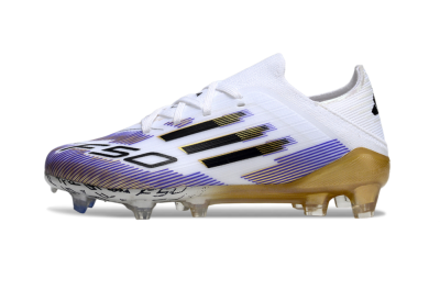 Adidas F50 Elite FG Football Boots - White/Violet Fade/Gold Accents