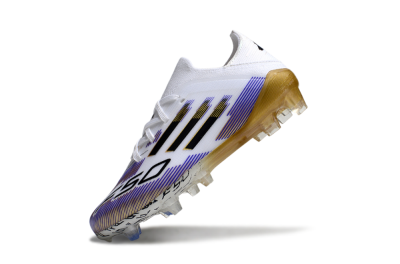Adidas F50 Elite FG Football Boots - White/Violet Fade/Gold Accents