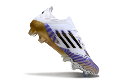 Adidas F50 Elite FG Football Boots - White/Violet Fade/Gold Accents