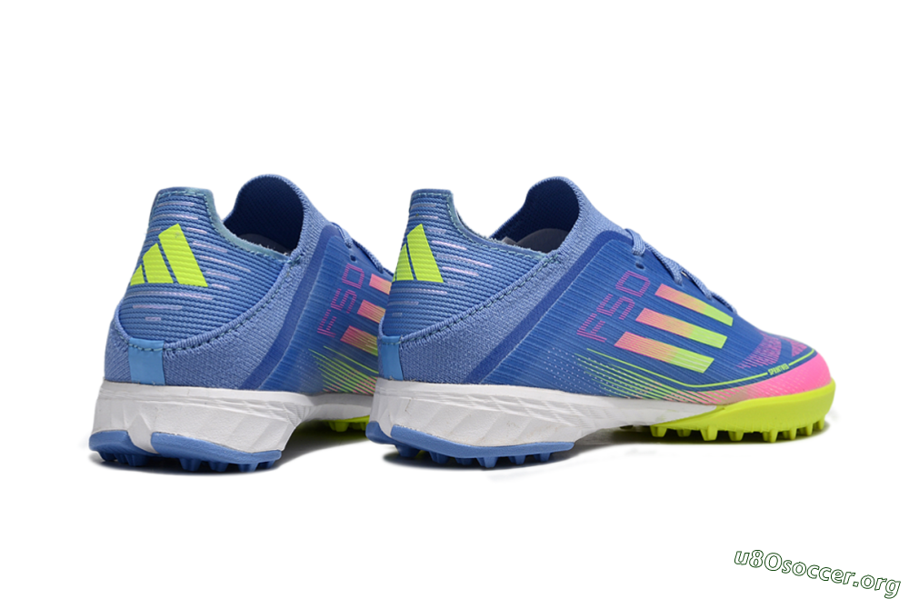 Adidas F50 Elite TF Football Shoes - Blue/Neon Green/Fuchsia Pink 6