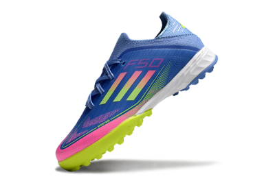 Adidas F50 Elite TF Football Shoes - Blue/Neon Green/Fuchsia Pink