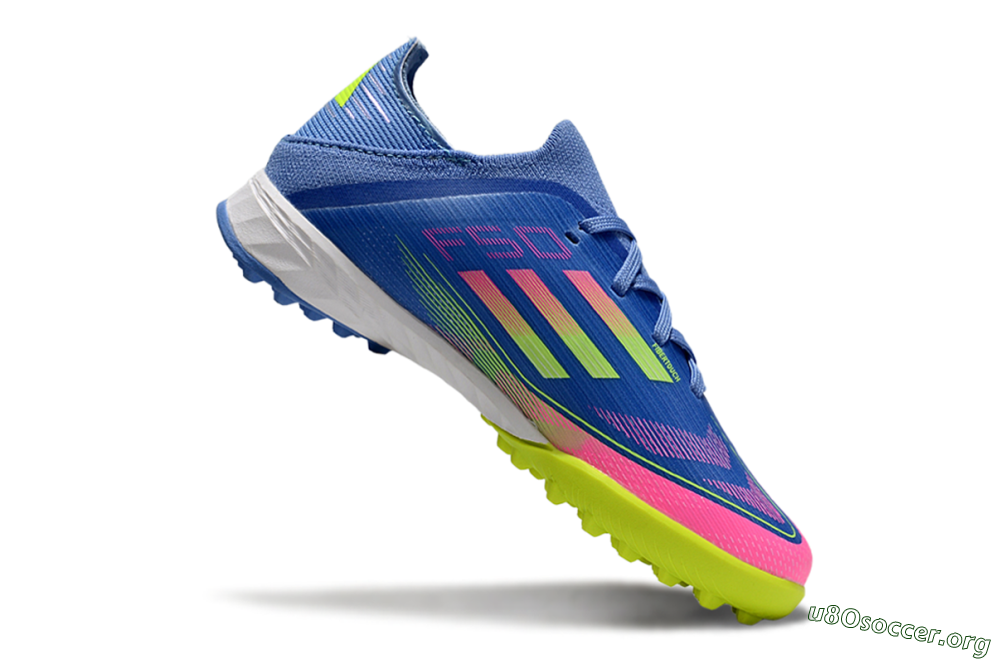Adidas F50 Elite TF Football Shoes - Blue/Neon Green/Fuchsia Pink 0