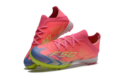 Adidas F50 Elite TF Football Shoes - Pink/Neon Green/Blue Gradient