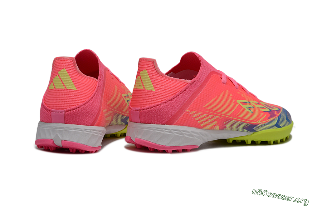 Adidas F50 Elite TF Football Shoes - Pink/Neon Green/Blue Gradient 6