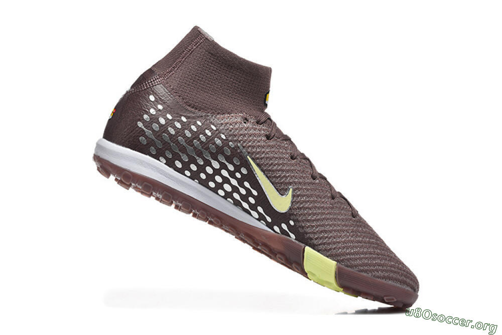 Nike Air Zoom Mercurial Superfly 10 Elite TF Football Shoes - Brown/Lime Green/Gray 7