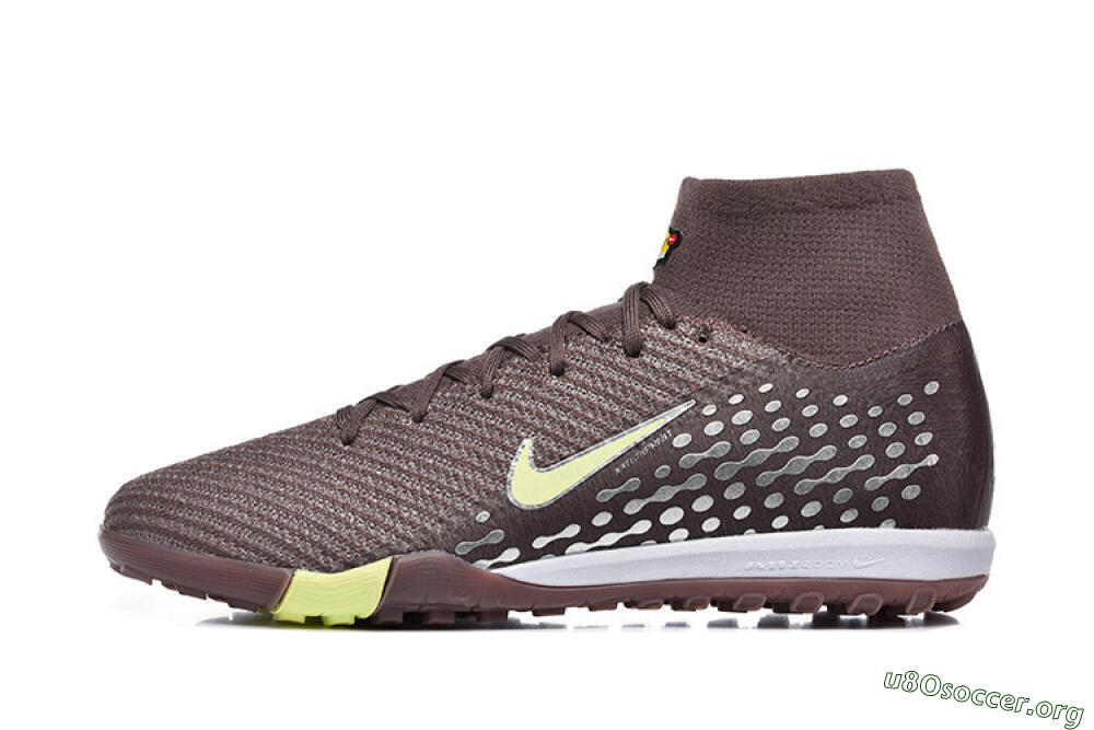 Nike Air Zoom Mercurial Superfly 10 Elite TF Football Shoes - Brown/Lime Green/Gray 3