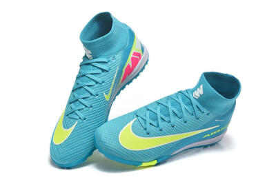 Nike Air Zoom Mercurial Superfly 10 Elite TF Football Shoes - Blue/Electric Lime/Neon Yellow