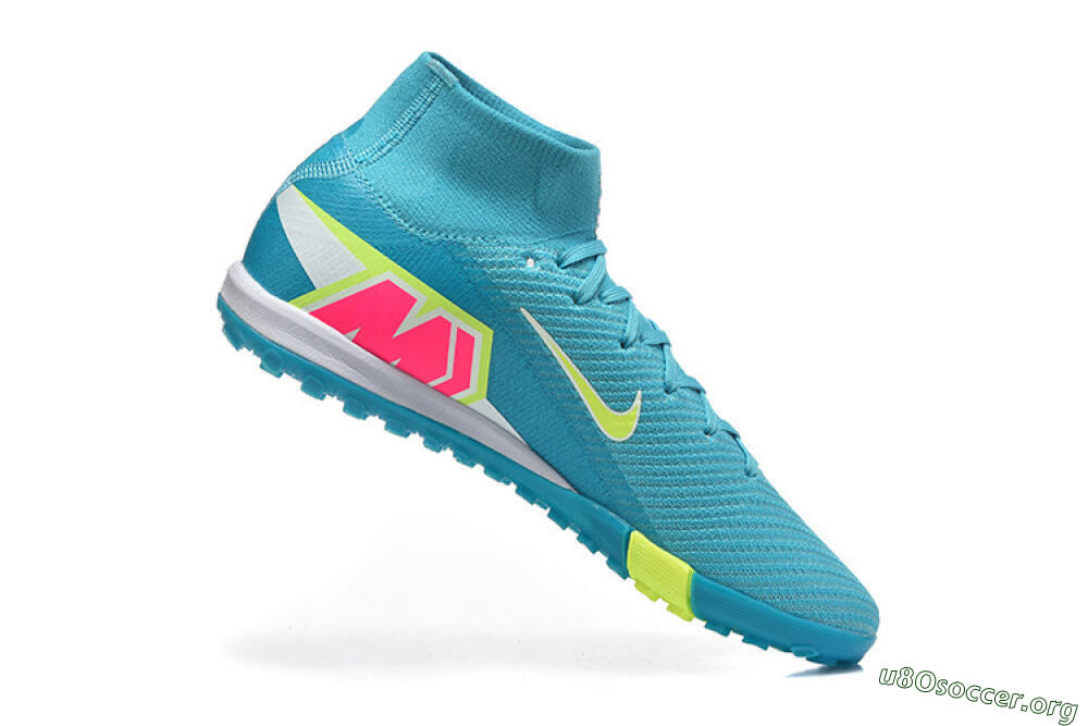Nike Air Zoom Mercurial Superfly 10 Elite TF Football Shoes - Blue/Electric Lime/Neon Yellow 7