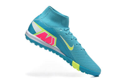 Nike Air Zoom Mercurial Superfly 10 Elite TF Football Shoes - Blue/Electric Lime/Neon Yellow