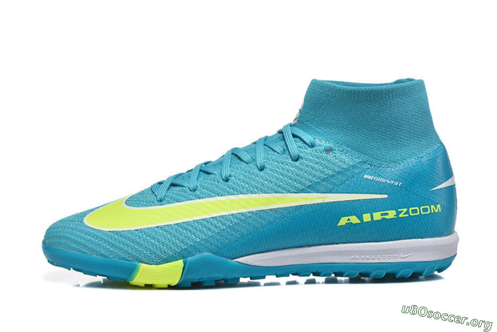 Nike Air Zoom Mercurial Superfly 10 Elite TF Football Shoes - Blue/Electric Lime/Neon Yellow 3