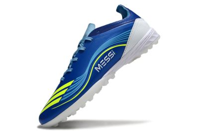 Messi x Adidas F50 Pro TF Football Shoes - Blue/Neon Green/White