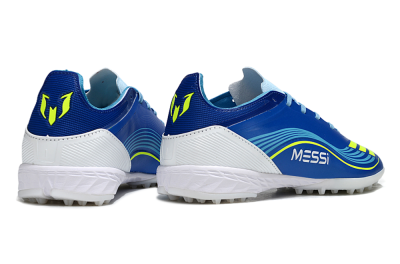 Messi x Adidas F50 Pro TF Football Shoes - Blue/Neon Green/White