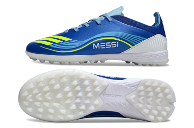 Messi x Adidas F50 Pro TF Football Shoes - Blue/Neon Green/White
