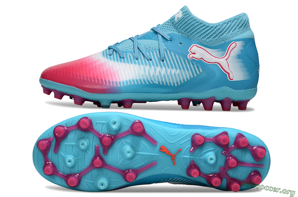 Puma Future 8 Ultimate MG Football Boots - Blue/Sky Blue/Fuchsia Pink 1