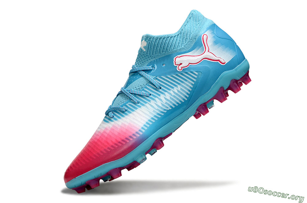 Puma Future 8 Ultimate MG Football Boots - Blue/Sky Blue/Fuchsia Pink 5
