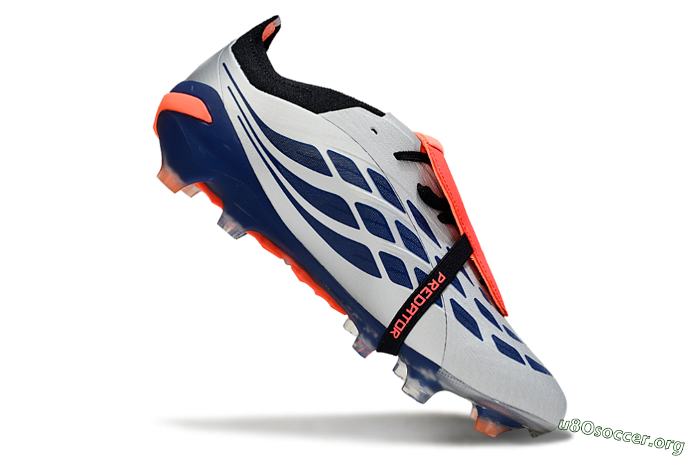 Adidas Predator 26 Elite Fold-Over Tongue FG Football Boots - Gray/Navy Blue/Orange 4