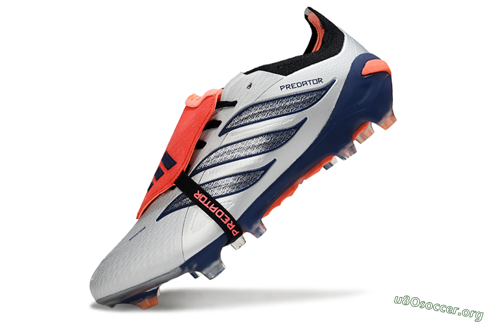 Adidas Predator 26 Elite Fold-Over Tongue FG Football Boots - Gray/Navy Blue/Orange 5