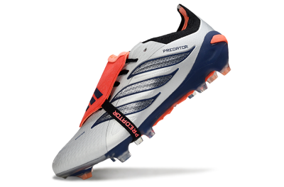 Adidas Predator 26 Elite Fold-Over Tongue FG Football Boots - Gray/Navy Blue/Orange