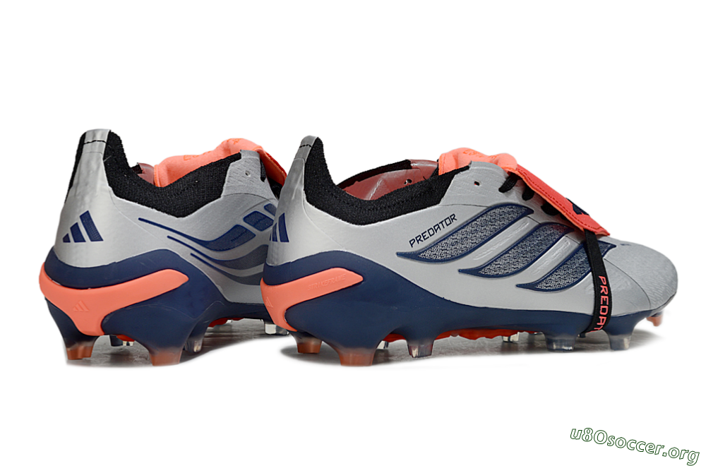 Adidas Predator 26 Elite Fold-Over Tongue FG Football Boots - Gray/Navy Blue/Orange 6
